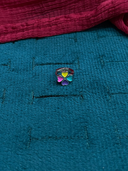925 Silver Colourful Clover Hoops