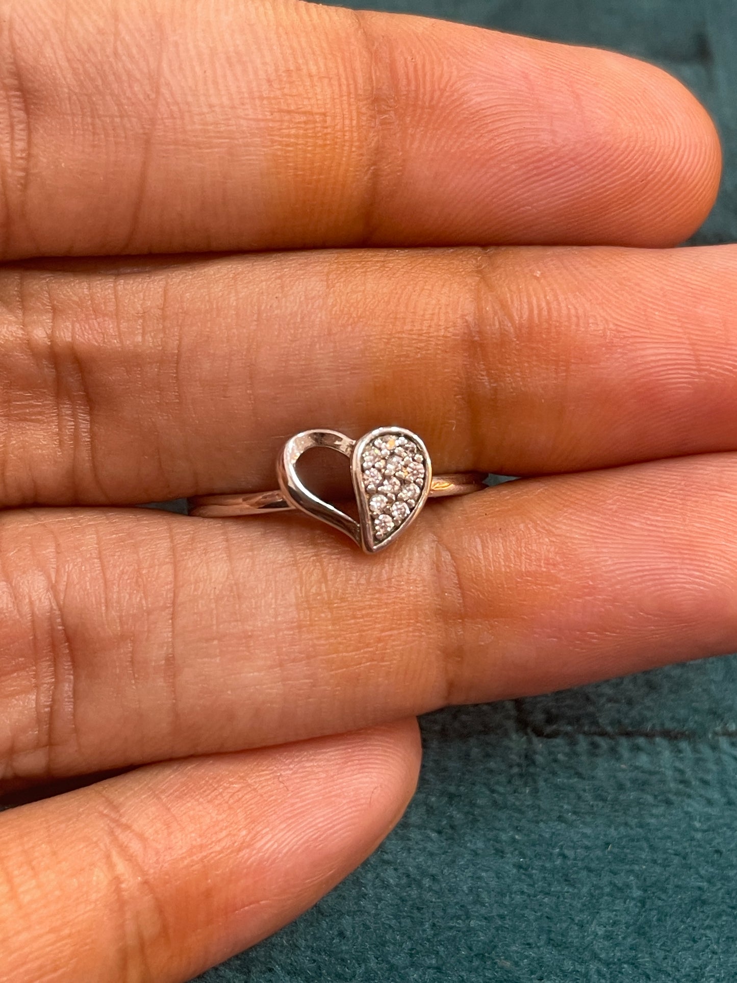 92.5 Silver Heart Ring for Women Size 11 | Stylish Romantic Detail | Elegant Gift Jewellery