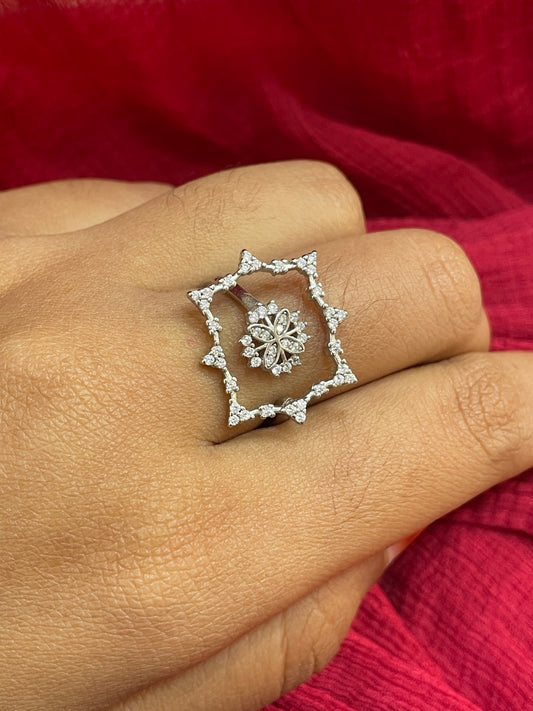 92.5 Silver Classy Stylish Ring for Women Size 17 | Elegant Contemporary Design | Premium Jewellery