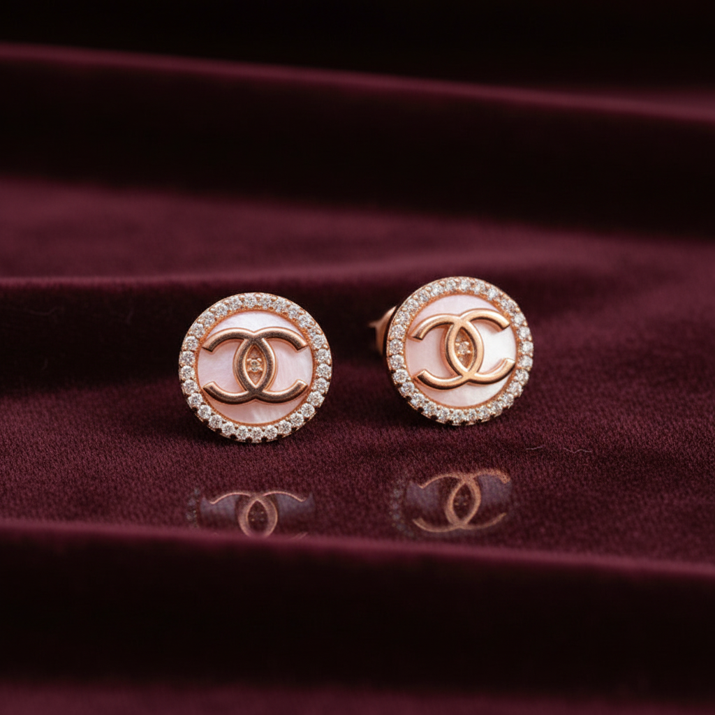 92.5 Silver Rose Gold Studs | Classic Elegant Finish | Stylish Jewellery