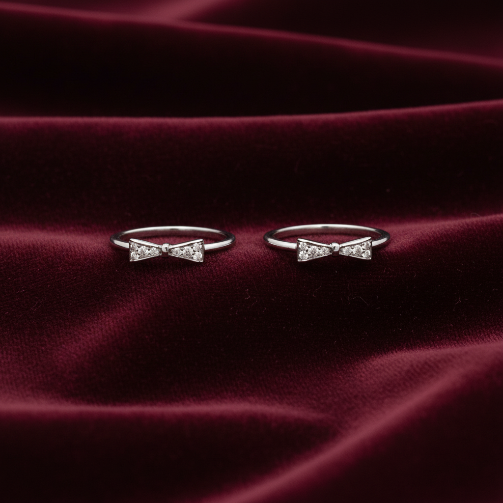 925 Silver Bow Toe rings