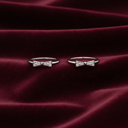 925 Silver Bow Toe rings