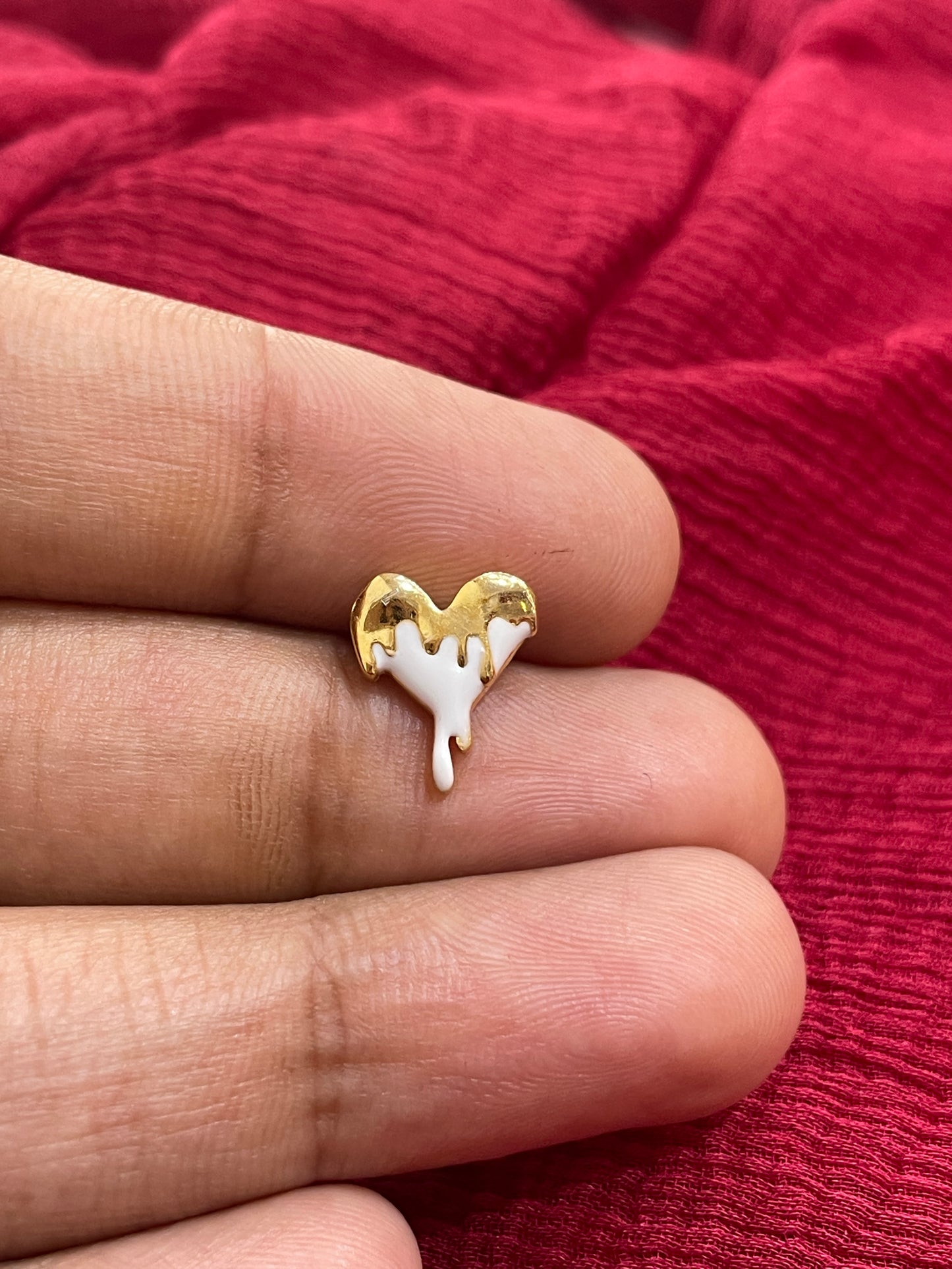 92.5 Silver Gold Plated Heart Earrings for Women | Stylish Romantic Design | Elegant Jewellery