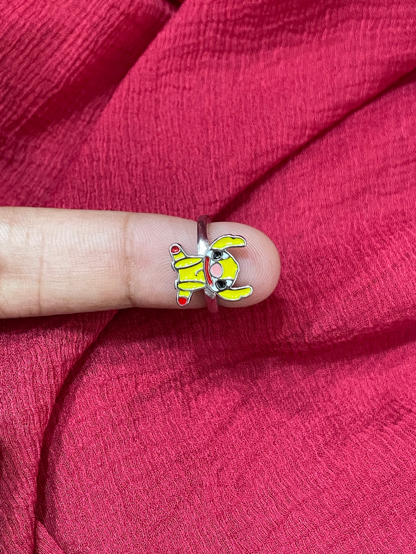 92.5 Silver Kids Ring for Girls & Boys | Cute Adjustable Design | Baby Jewellery