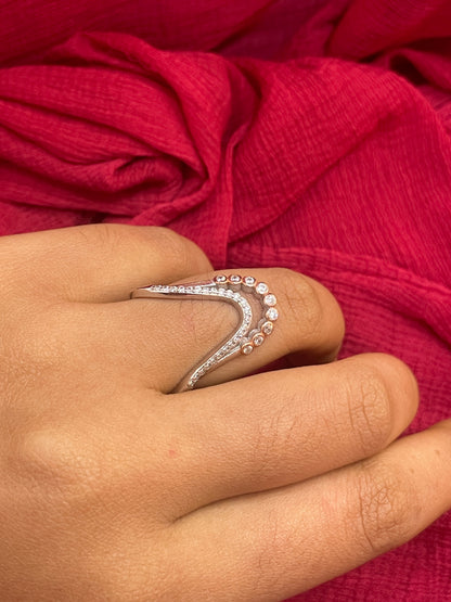 92.5 Silver Vanki Ring for Women Size 14 | Stylish Heritage Design | Elegant Ethnic Jewellery