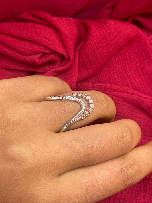 92.5 Silver Vanki Ring for Women Size 14 | Stylish Heritage Design | Elegant Ethnic Jewellery