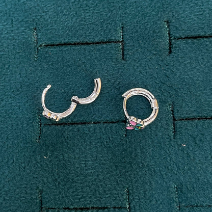 92.5 Silver Bumble Bee Huggie Hoop Earrings for Girls