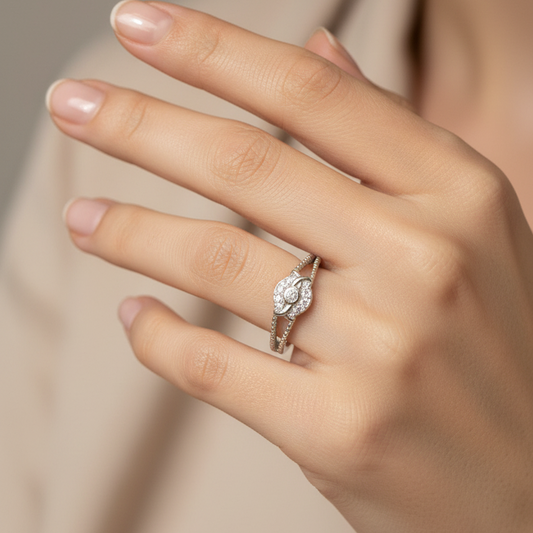 92.5 silver stylish classy ring size 19