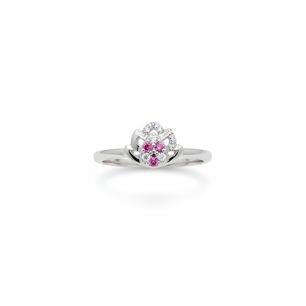 92.5 Silver Lotus Ring for Women Size 7 | Stylish Spiritual Design | Elegant Fashion Jewellery