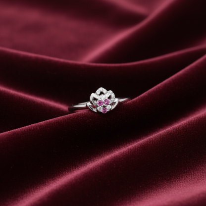 92.5 Silver Lotus Ring for Women Size 7 | Stylish Spiritual Design | Elegant Fashion Jewellery