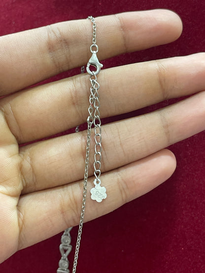 92.5 Silver Stylish Necklace for Women 19 Inches | Elegant Contemporary Design | Daily Wear Jewellery