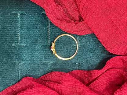 92.5 Silver Gold Plated Stylish Ring for Women Size 14 | Elegant Modern Design | Jewellery