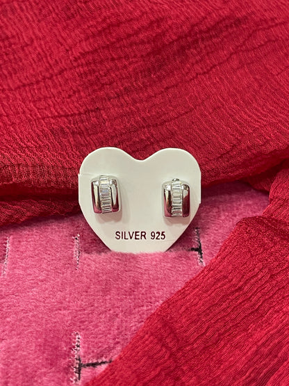 92.5 Silver Classy Stud Earrings | Minimal Elegant Finish | Jewellery