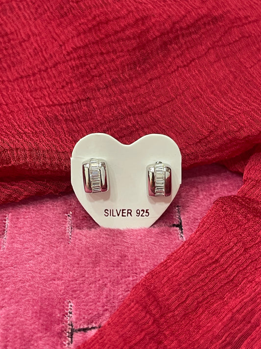 92.5 Silver Classy Stud Earrings | Minimal Elegant Finish | Jewellery