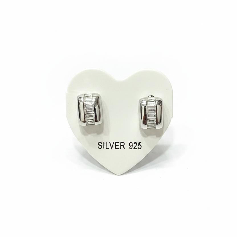 92.5 Silver Classy Stud Earrings | Minimal Elegant Finish | Jewellery
