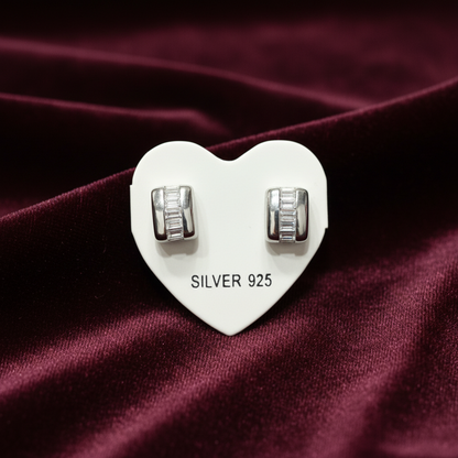 92.5 Silver Classy Stud Earrings | Minimal Elegant Finish | Jewellery