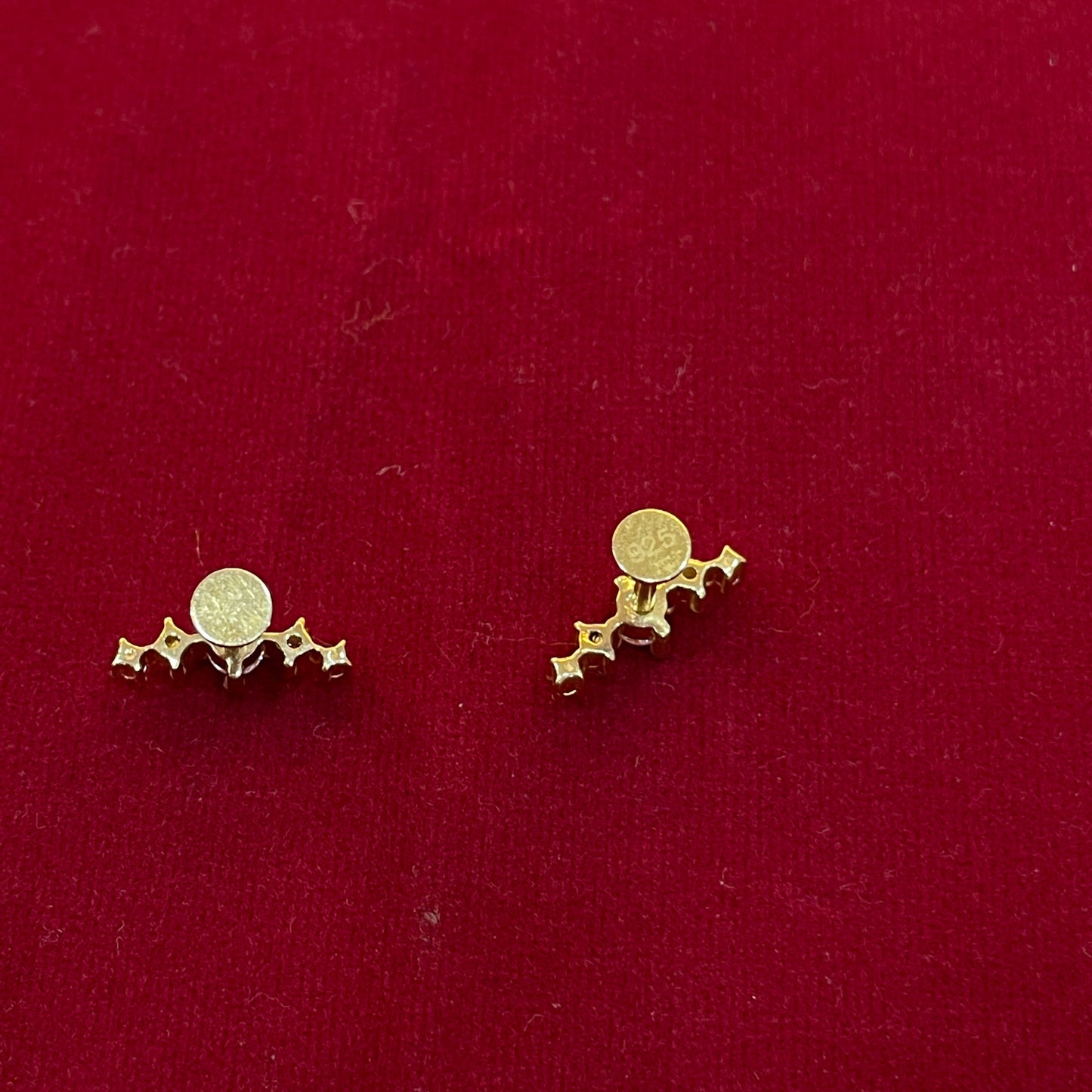 925 Silver Gold Plated 5 Stone Studs for Women | Classic Stud Earrings