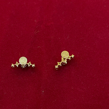 925 Silver Gold Plated 5 Stone Studs for Women | Classic Stud Earrings