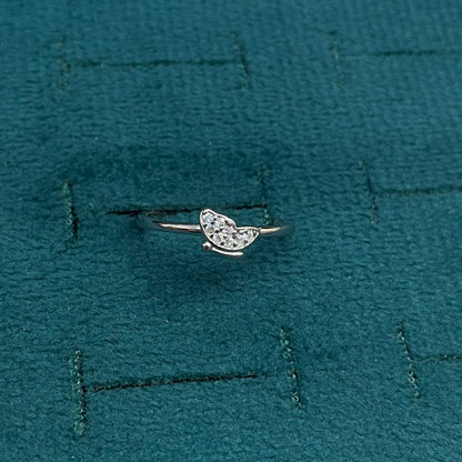92.5 Sterling Silver Pave CZ Butterfly Finger Ring for Women