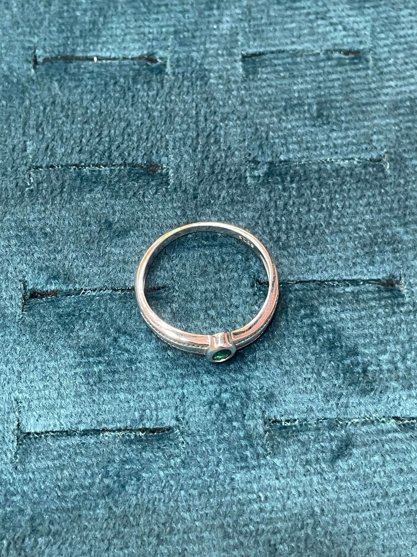92.5 Silver Green Stone Men’s Ring Size 22 | Stylish Statement Design | Elegant Jewellery