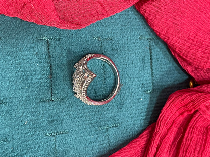 92.5 Silver Stylish Ring for Women Size 14 | Sleek Elegant Design | Daily Wear Jewellery
