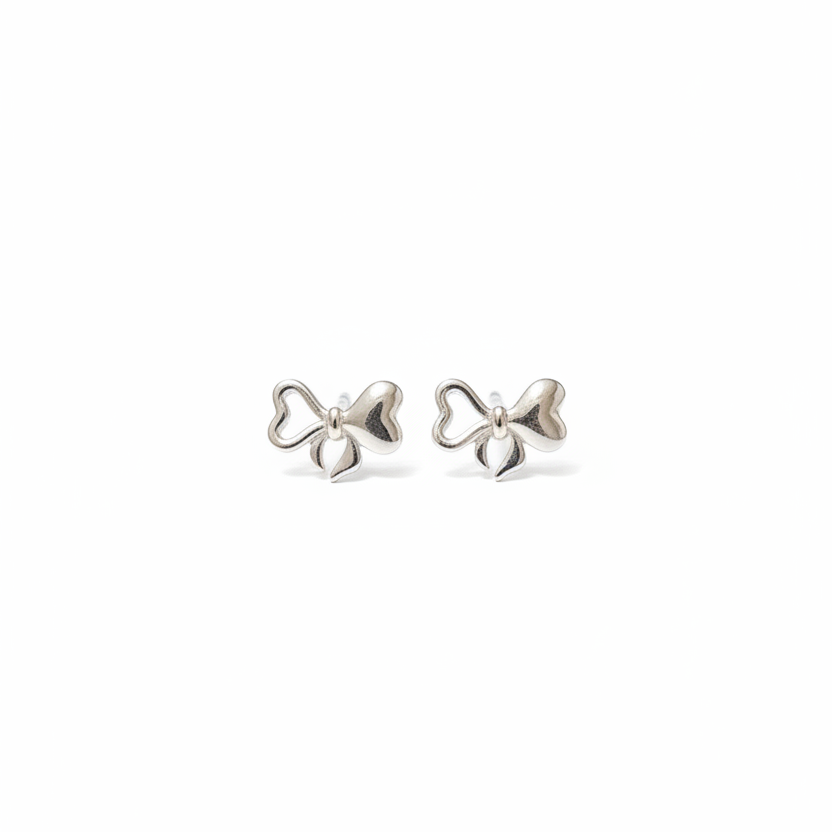 92.5 Silver Bow Earrings for Women | Stylish Cute Design | Elegant Trend Jewellery