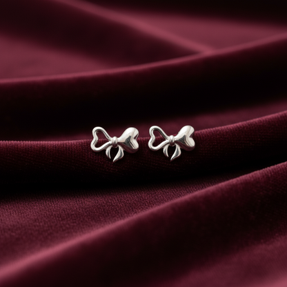 92.5 Silver Bow Earrings for Women | Stylish Cute Design | Elegant Trend Jewellery