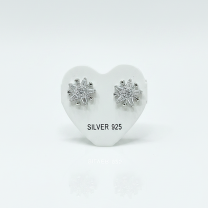 92.5 Silver Stylish Flower Studs | Elegant Floral Modern Design | Jewellery