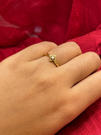 92.5 Silver Gold Plated Stylish Ring for Women Size 13 | Chic Modern Design | Elegant Jewellery