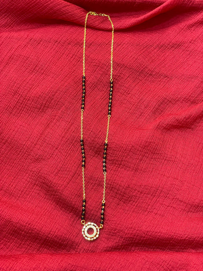 92.5 Silver Black Bead Chain for Women 19 Inches | Simple Round Design | Classic Jewellery