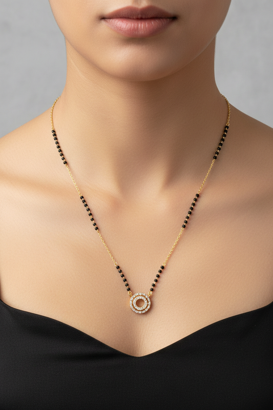 92.5 Silver Black Bead Chain for Women 19 Inches | Simple Round Design | Classic Jewellery