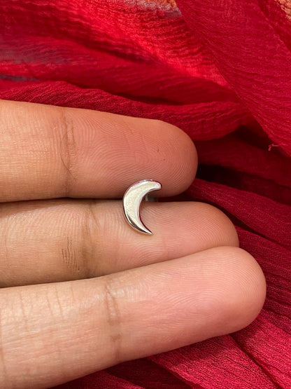 92.5 Silver Half Moon Earrings for Women | Stylish Celestial Design | Elegant Trend Jewellery