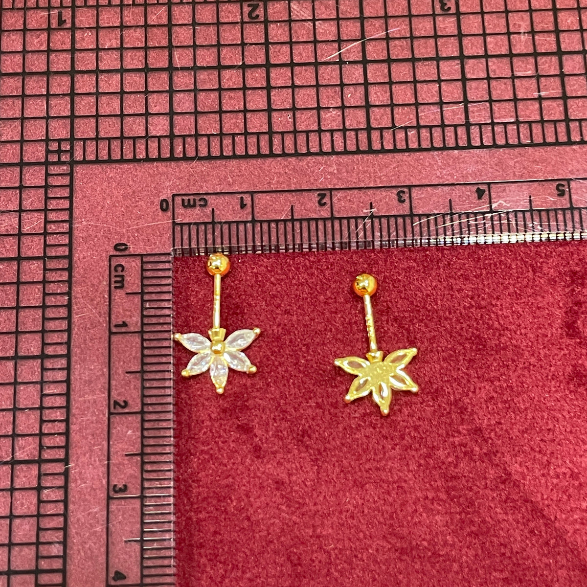 92.5 Silver Gold Plated Five Leaf Star Bugadi Pair | Stylish Unique Design | Jewellery