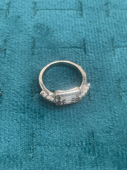 92.5 Silver White Stone Ring for Women Size 11 | Stylish Radiant Finish | Elegant Fashion Jewellery