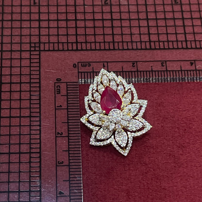 925 Silver Gold-Plated Royal Lotus Pendant & Earring Set