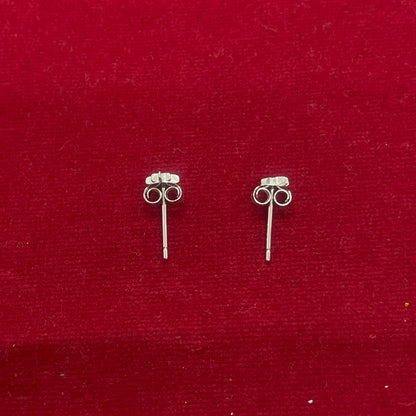 92.5 Sterling Silver Eight-Point North Star Stud Earrings for Women | Tiny CZ Centre Star | Second Piercing Earring Pair