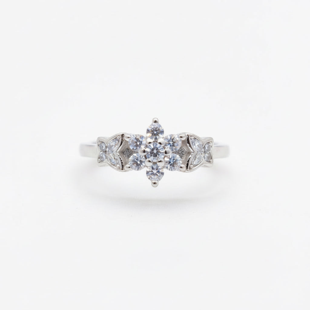 925 Silver Flower Ring - Size 11