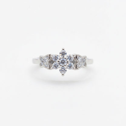 925 Silver Flower Ring - Size 11
