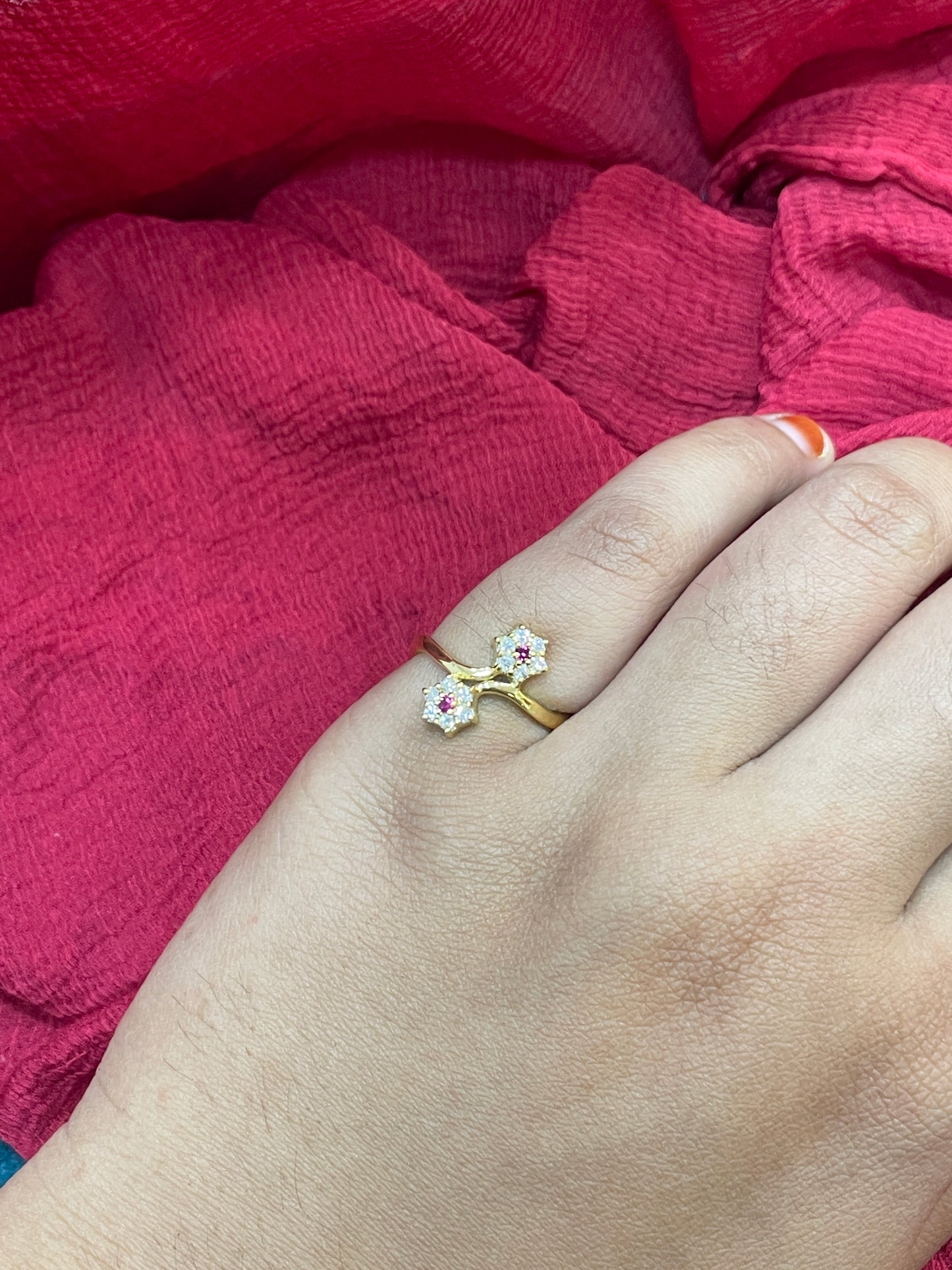 92.5 Silver Gold Plated Stylish Ring for Women Size 13 | Modern Elegant Design | Jewellery