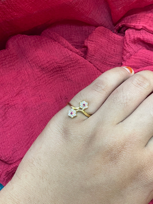 92.5 Silver Gold Plated Stylish Ring for Women Size 13 | Modern Elegant Design | Jewellery