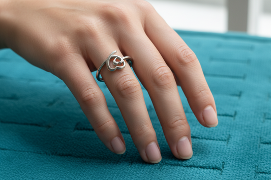 92.5 Silver Simple Stylish Heart Ring for Women Size 13 | Clean Modern Love Design | Elegant Jewellery