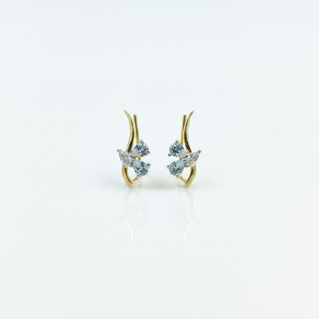 92.5 Silver Gold Plated Trendy Ear Cuffs for Women | Stylish Modern Design | Fashion Jewellery