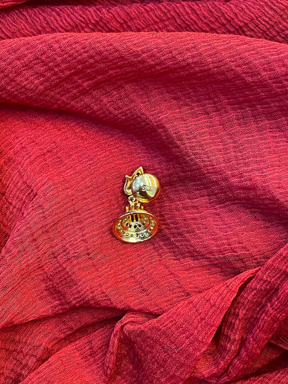 92.5 Silver Gold Plated Lotus Earrings for Women | Elegant Floral Design | Ethnic Jewellery
