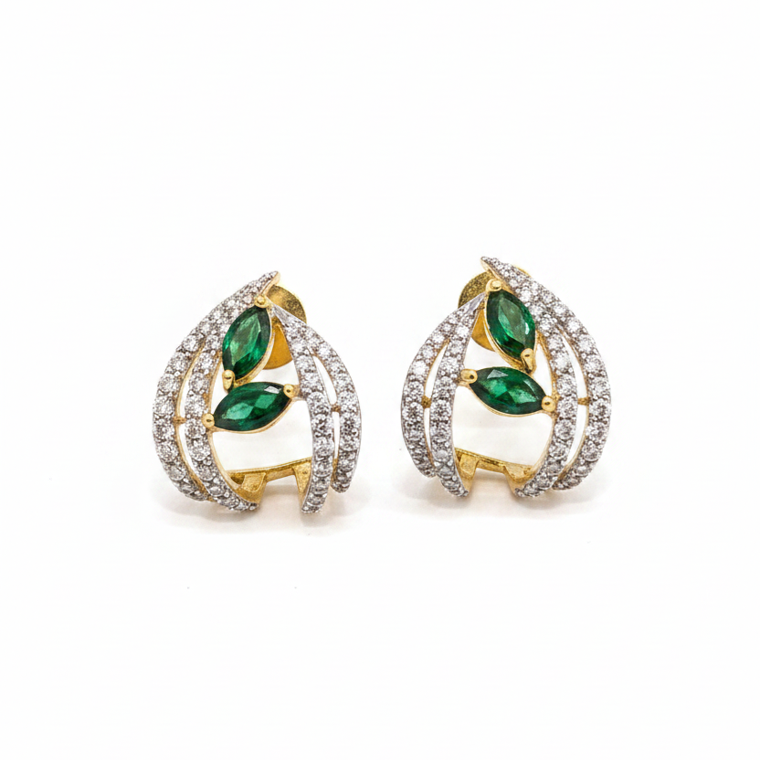 92.5 Silver Leaf Shaped Earrings | Elegant Nature Inspired Design | Jewellery