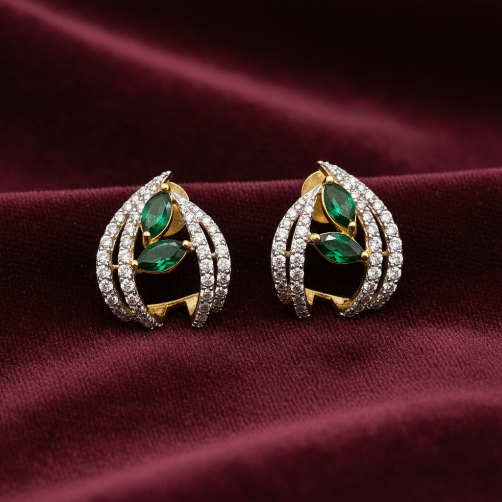 92.5 Silver Leaf Shaped Earrings | Elegant Nature Inspired Design | Jewellery