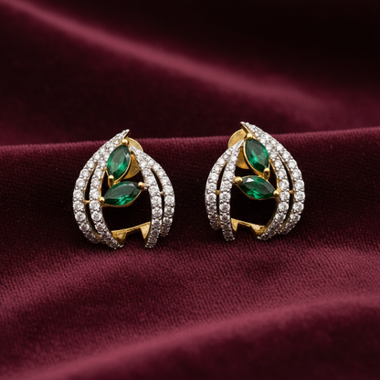 92.5 Silver Leaf Shaped Earrings | Elegant Nature Inspired Design | Jewellery