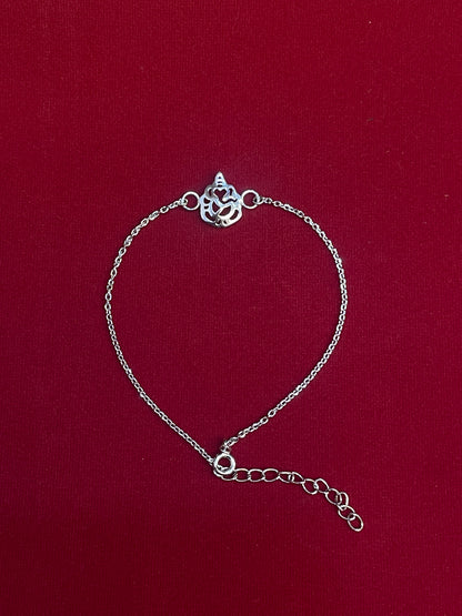 925 Sterling Silver Ganesha Rakhi | Filigree Chain Rakhi for Raksha Bandhan