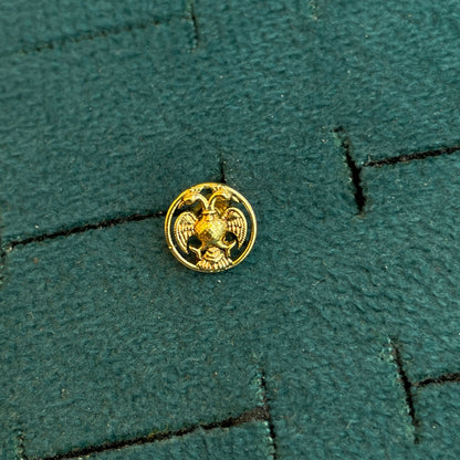 92.5 Silver Gold Plated Gandaberunda Reversible Stud Single Piece
