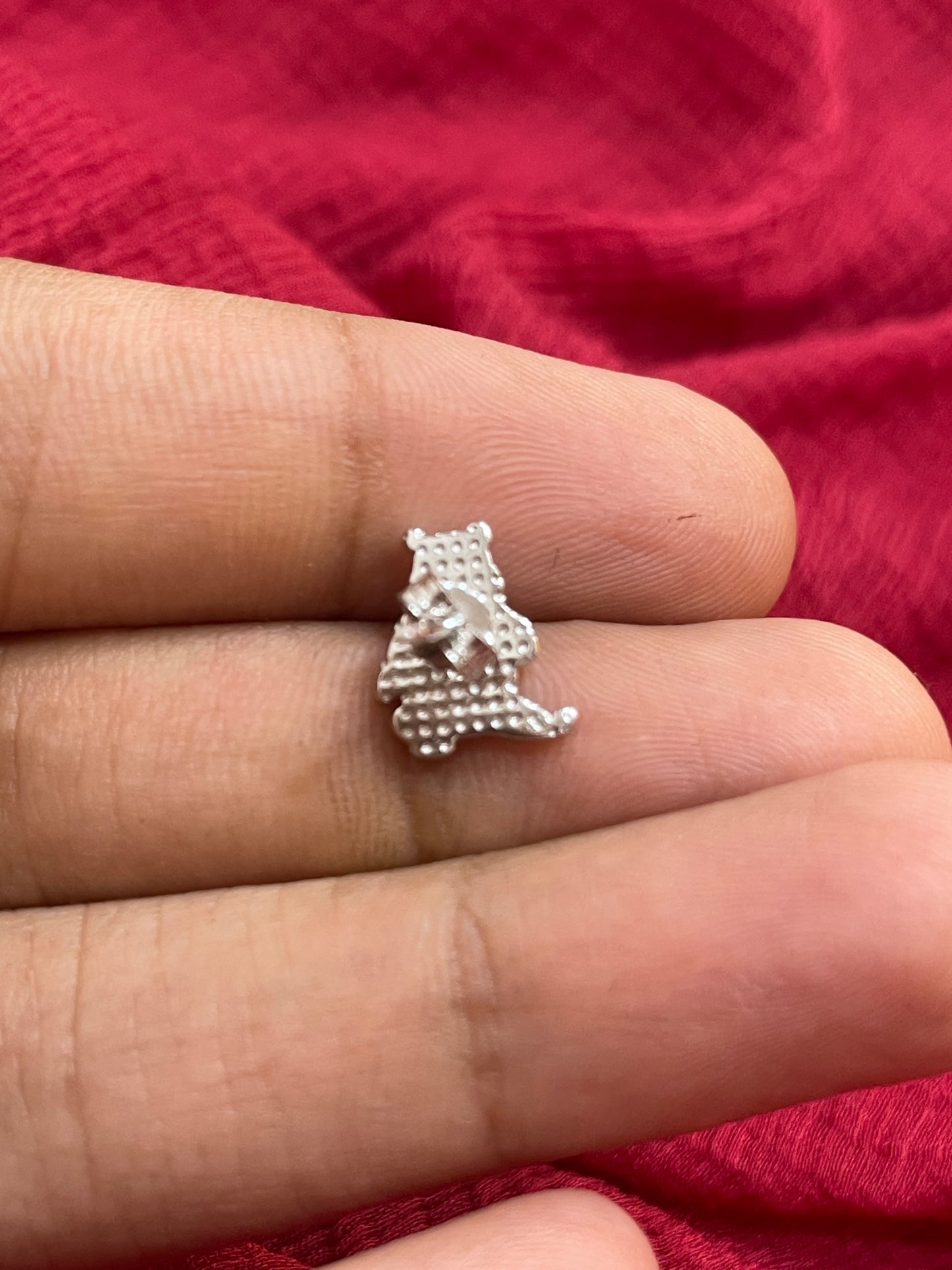 92.5 Silver Pooh Bear Inspired Earrings for Women & Kids | Cute Stylish Design | Trendy Jewellery