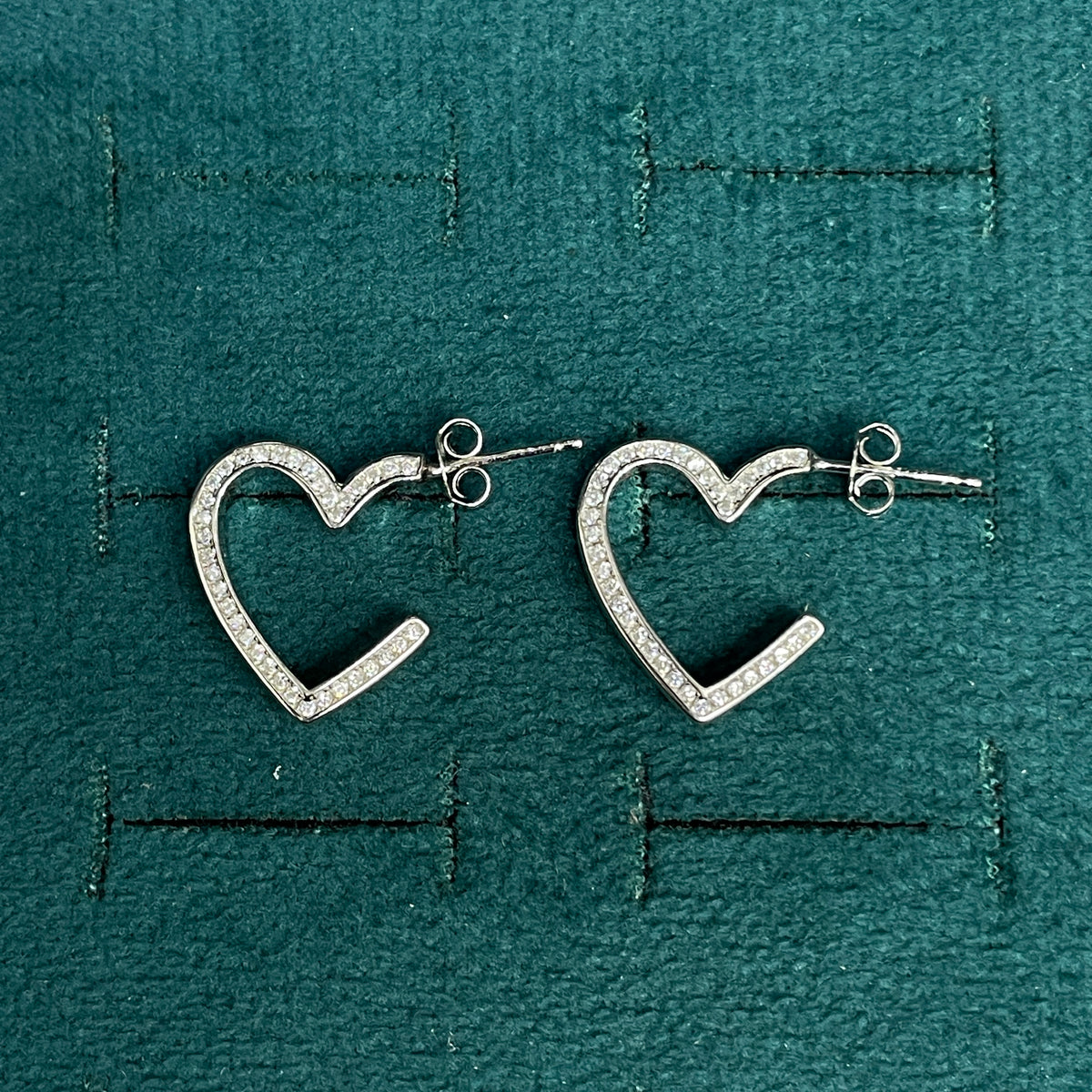 92.5 Silver Heart Shape Earrings | Romantic Elegant Design | Jewellery pair